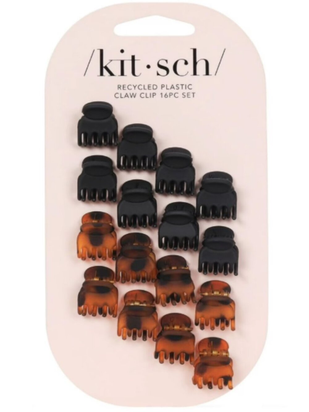 Kitsch Recycled Plastic Mini Classic Claw Clips 16 PCS NWT